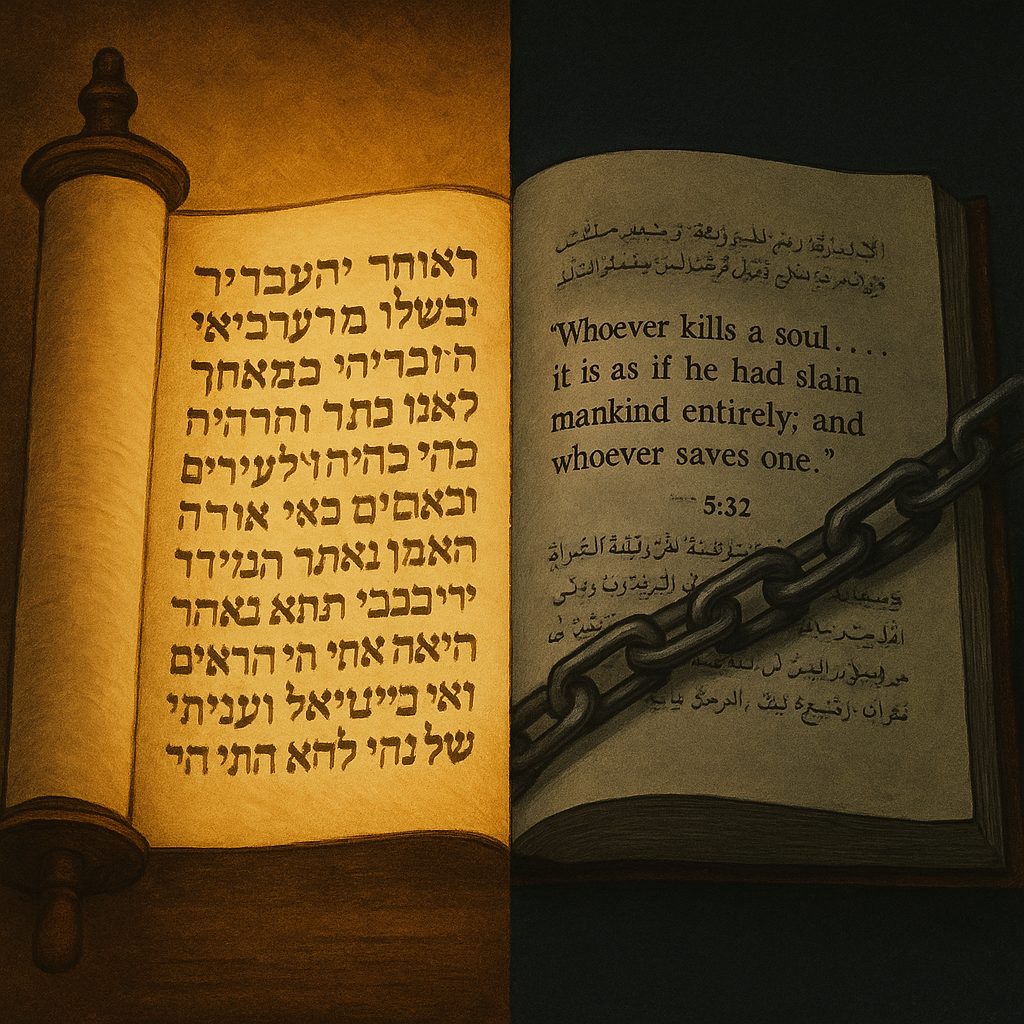 “Whoever Kills One Man…” — The Verse Islam Borrowed, Bent, and Branded as Its Own